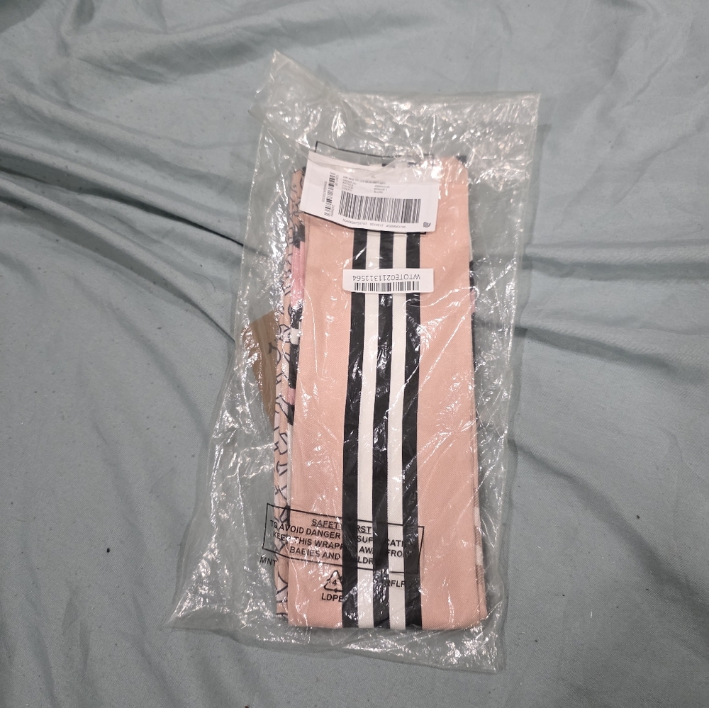 BURBERRY Pink and Black Striped Twilly - Picture 2 of 3